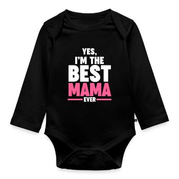Mama Oma Oma Geschenk - Baby Bio-Langarm-Body - Schwarz - Vorne