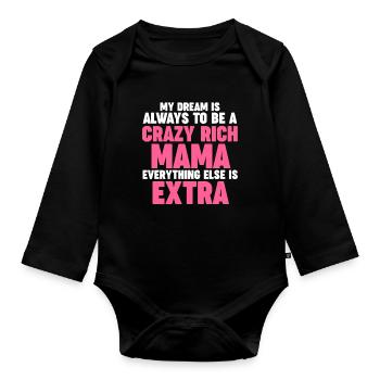 Mama Oma Oma Geschenk - Baby Bio-Langarm-Body - Schwarz - Vorne