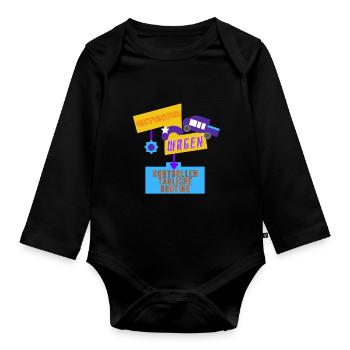 Kontrollen tägliche Routine - Baby Bio-Langarm-Body - Schwarz - Vorne