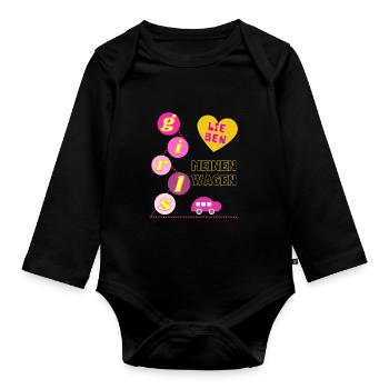 Girls lieben meinen Wagen - Baby Bio-Langarm-Body - Schwarz - Vorne