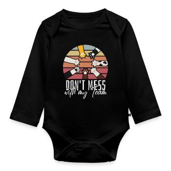funny cat sayings - Organic Longsleeve Baby Bodysuit - black - Front
