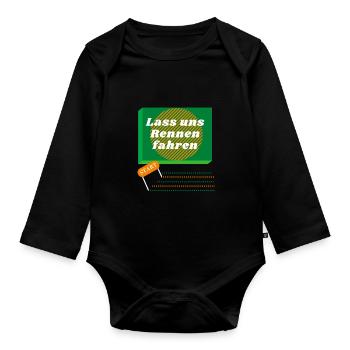 Lass uns Rennen fahren - Baby Bio-Langarm-Body - Schwarz - Vorne