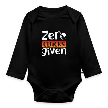 Null Gluckern Gegeben - Baby Bio-Langarm-Body - Schwarz - Vorne