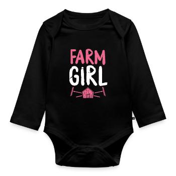 Peasant Girl - Organic Longsleeve Baby Bodysuit - black - Front
