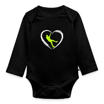 mountaineering love - Organic Longsleeve Baby Bodysuit - black - Front