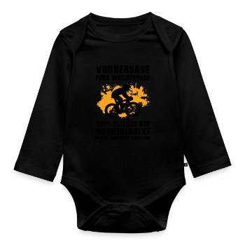 Mountainbike Downhill Radrennen Geschenk - Baby Bio-Langarm-Body - Schwarz - Vorne