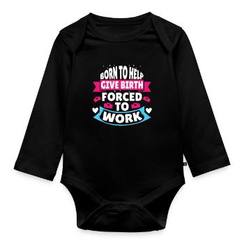 Midwife funny Future midwife - Organic Longsleeve Baby Bodysuit - black - Front