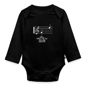 Notes de musique aiguës - Body Bébé bio manches longues - noir - Devant