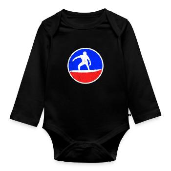 Logo de surf - Body Bébé bio manches longues - noir - Devant