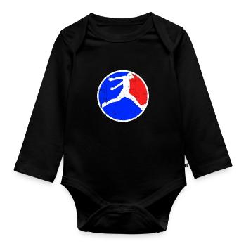 Parkour Logo - Organic Longsleeve Baby Bodysuit - black - Front