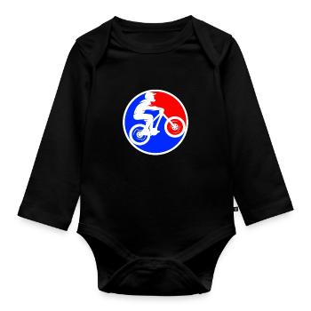 Logo du vélo de montagne - Body Bébé bio manches longues - noir - Devant