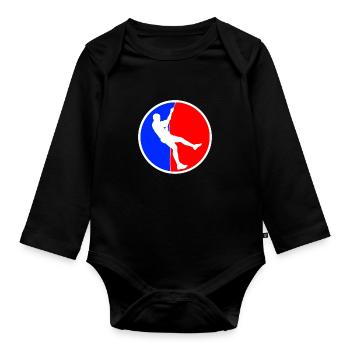 Logo d’escalade - Body Bébé bio manches longues - noir - Devant