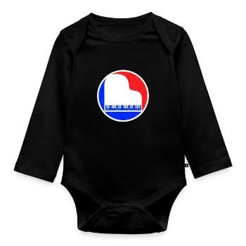 Piano Logo - Body Bébé bio manches longues - noir - Devant