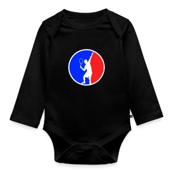 Tennis Logo - Baby Bio-Langarm-Body - Schwarz - Vorne