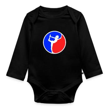 Yoga Logo - Organic Longsleeve Baby Bodysuit - black - Front