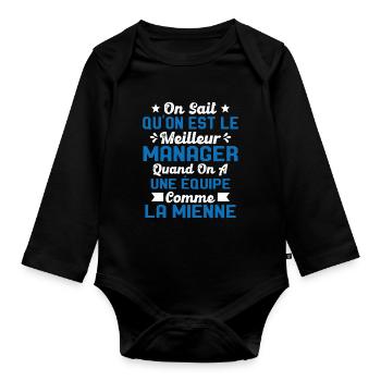 Meilleur Chef a une équipe comme la mienne - Body Bébé bio manches longues - noir - Devant