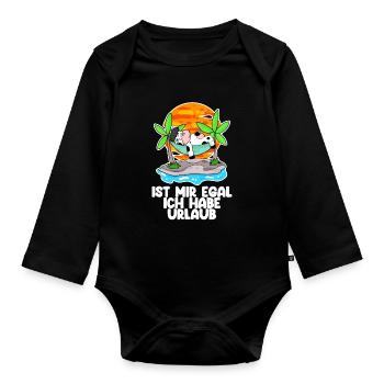 Urlaub - Baby Bio-Langarm-Body - Schwarz - Vorne