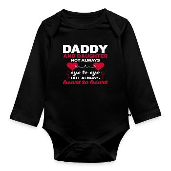 father and daughter - Organic Longsleeve Baby Bodysuit - black - Front