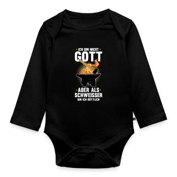 Schmied Metallbauer Schlosser - Baby Bio-Langarm-Body - Schwarz - Vorne