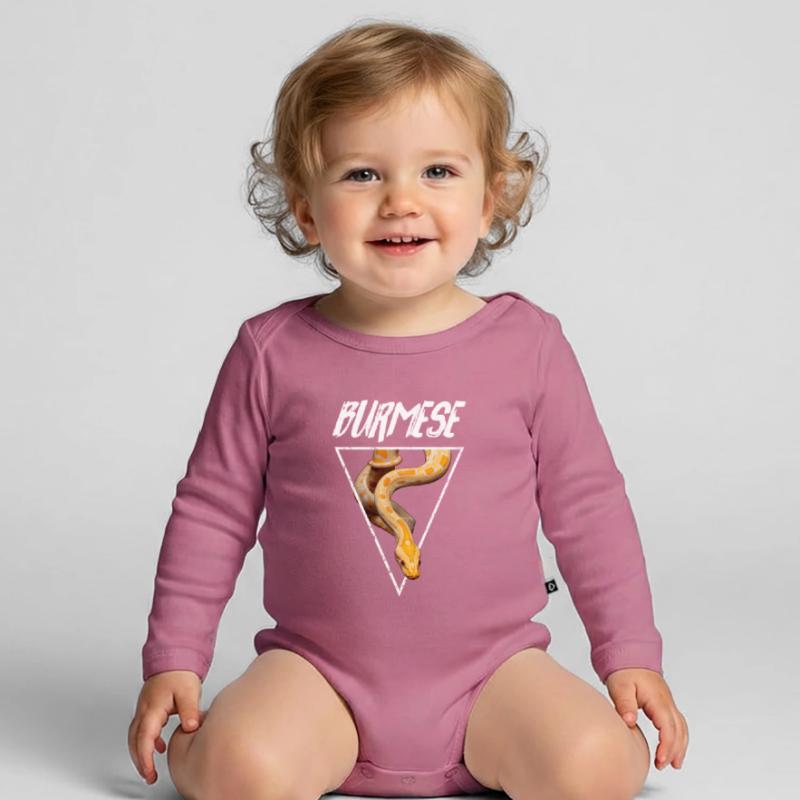 Burmese Python Snake Owner Organic Longsleeve Baby Bodysuit