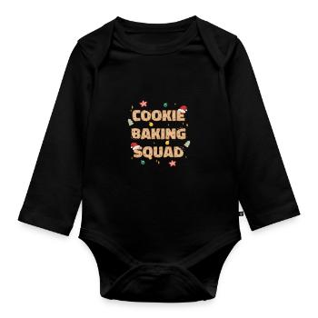 Weihnachten - cooke baking squad - Baby Bio-Langarm-Body - Schwarz - Vorne