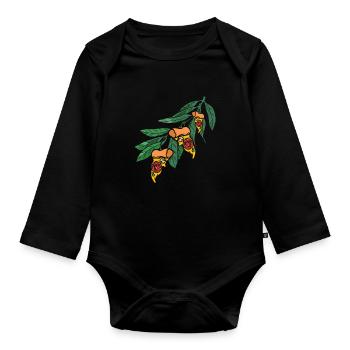 Feuilles de pizza - Body Bébé bio manches longues - noir - Devant
