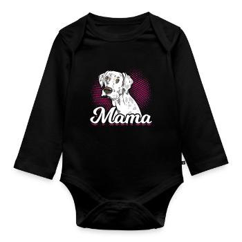 Mama Dalmatiner Hund Liebhaber - Baby Bio-Langarm-Body - Schwarz - Vorne