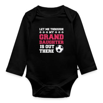Fußball Oma Enkelin Fußball Oma Sport Geschenk - Baby Bio-Langarm-Body - Schwarz - Vorne