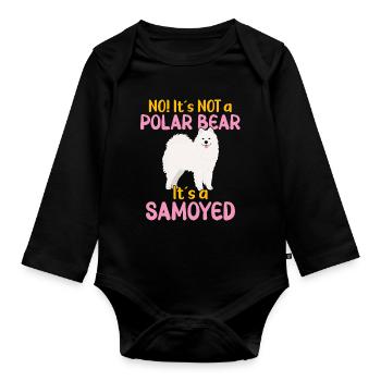 Loc Ce n’est pas un ours polaire - c’est un samoyède - Body Bébé bio manches longues - noir - Devant