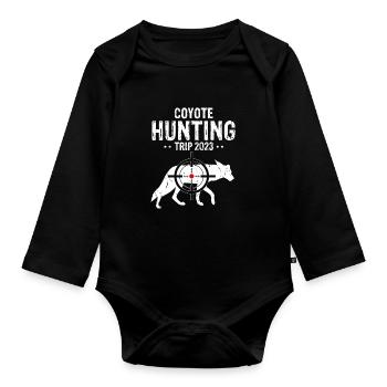Conception de coyote pour les réacteurs de coyote - Body Bébé bio manches longues - noir - Devant