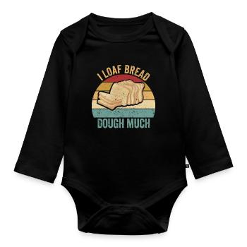 Funny bread baker - Organic Longsleeve Baby Bodysuit - black - Front
