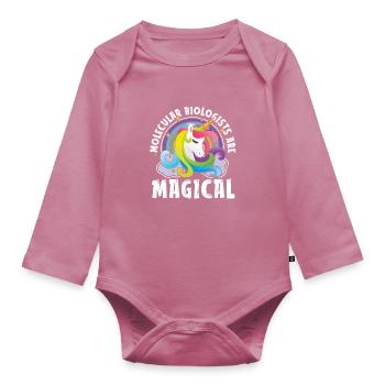 Biologie Biologe Einhorn Molekularbiologe - Baby Bio-Langarm-Body - Mauve - Vorne