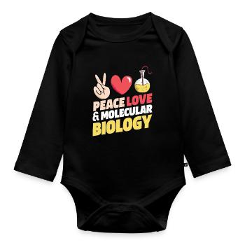 Biologiste biologique Paix Cher biologiste moléculaire - Body Bébé bio manches longues - noir - Devant