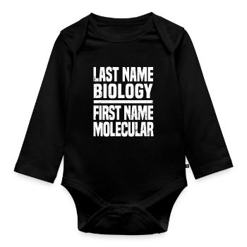 Biology Biologist Molecular biologist - Organic Longsleeve Baby Bodysuit - black - Front