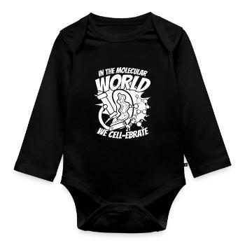 Biology Biologist Molecular biologist - Organic Longsleeve Baby Bodysuit - black - Front