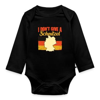 Je ne donne pas un schnitzel drôle allemand allemand - Body Bébé bio manches longues - noir - Devant