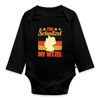 Pour Schnitzel My Nitzel Funny Germany Humour - Body Bébé bio manches longues - noir - Devant
