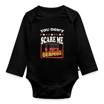 Du machst mir keine Angst Lustig Deutschland - Baby Bio-Langarm-Body - Schwarz - Vorne