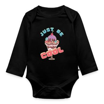 Eiscreme logo Sommer Softeis Geschenkidee - Baby Bio-Langarm-Body - Schwarz - Vorne