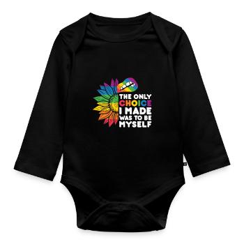 LGBT Human Human Rainbow Gift Idea - Organic Longsleeve Baby Bodysuit - black - Front