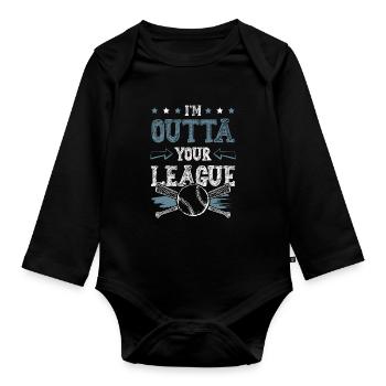 Ligue Outta de baseball - Body Bébé bio manches longues - noir - Devant