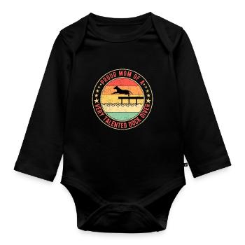 Dock Diving Mutter Mom - Baby Bio-Langarm-Body - Schwarz - Vorne