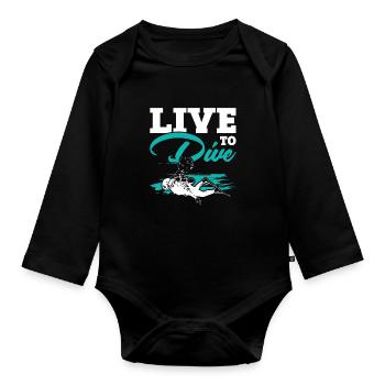 La vie pour plonger - Body Bébé bio manches longues - noir - Devant