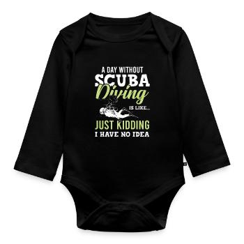 Diving scuba diving - Organic Longsleeve Baby Bodysuit - black - Front