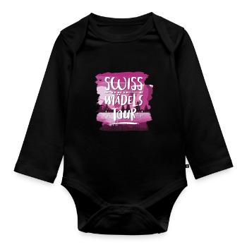 Swiss Mädels Tour - Baby Bio-Langarm-Body - Schwarz - Vorne