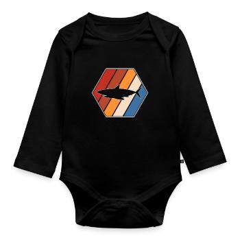 Hai Retro - Baby Bio-Langarm-Body - Schwarz - Vorne