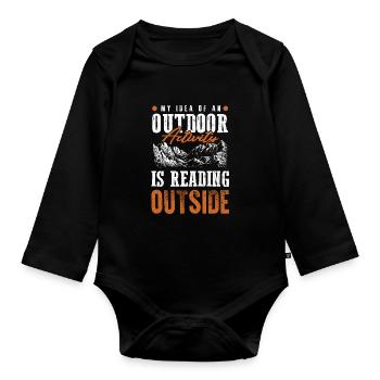 Outdoor activity climbing - Organic Longsleeve Baby Bodysuit - black - Front