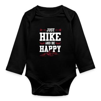 klettern happy - Baby Bio-Langarm-Body - Schwarz - Vorne