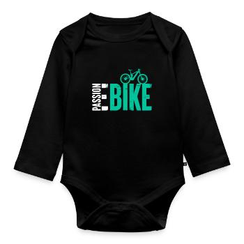 Passion Ebike Electric Bike Enthusiast - Organic Longsleeve Baby Bodysuit - black - Front