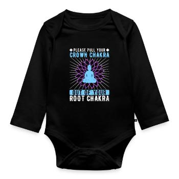 Reiki Crown Chakra Root Chakra - Baby Bio-Langarm-Body - Schwarz - Vorne